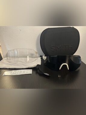 Smith Vert PivLock Cycling Biking Sunglasses Matte Bone 2 Lens Set + Case